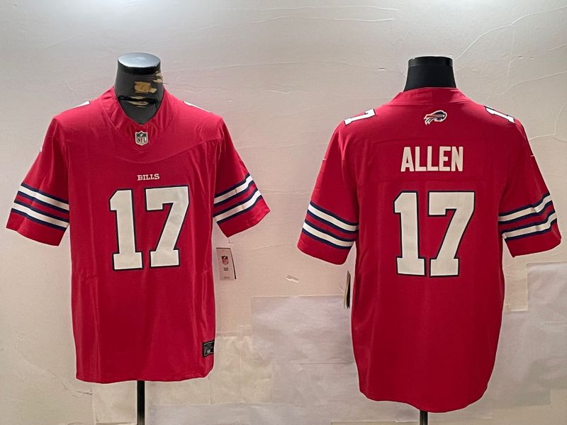 Men Buffalo Bills #17 Allen Red Second generation 2024 Nike Limited NFL Jersey style 1